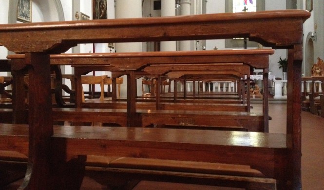 Church pews in Tuscany